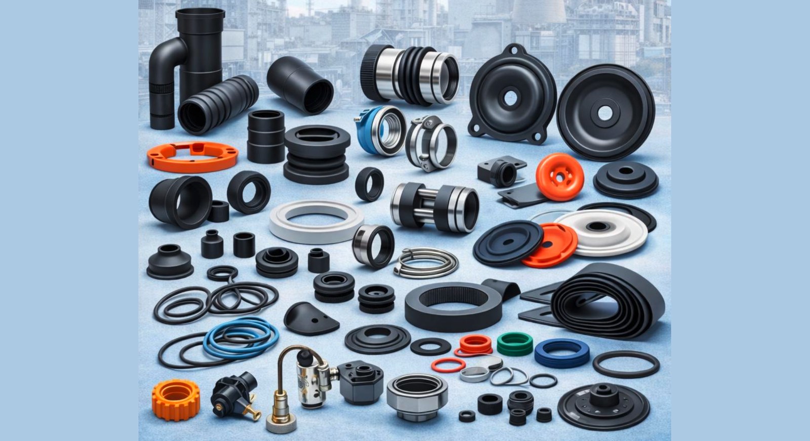 Range of pump seals, diaphragms, O-rings and rubber sealing components supplied by Westin Electro-Mechanical