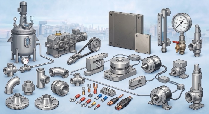 Contact terminals, wear-resistant liners, transmission parts, SS fittings and other specialized industrial supplies supplied by Westin Electro-Mechanical